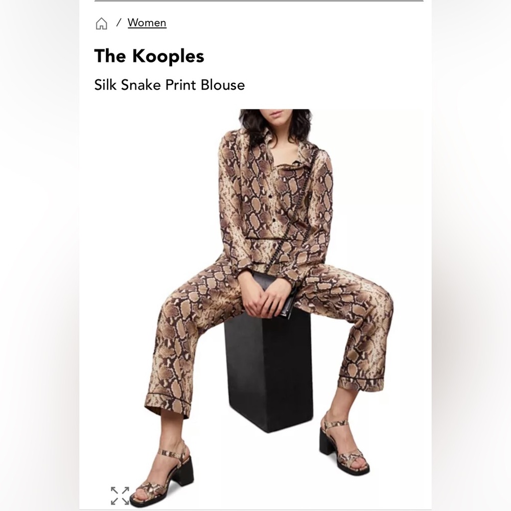 The Kooples 100% Silk Snake Print Blouse – Size EU 2 (US XS/S)